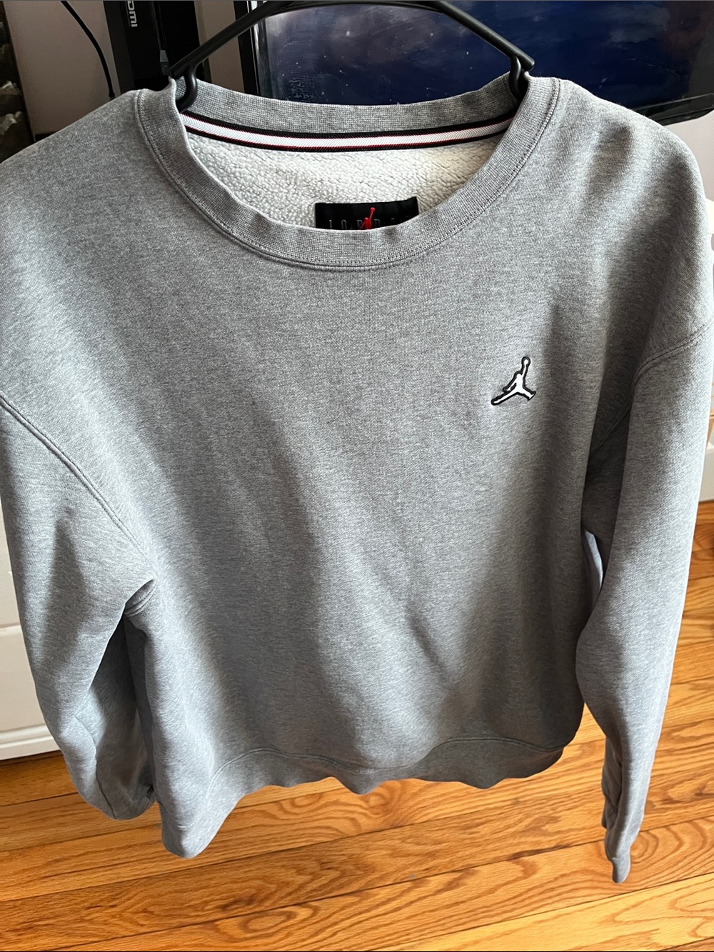Jordan Men's Crewneck Sweatshirt Gray with Black Jumpman